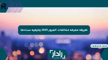 طريقة معرفة مخالفات المرور 2025 وكيفية سدادها